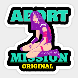 Abort mission Aesthetic Anime girl Sticker